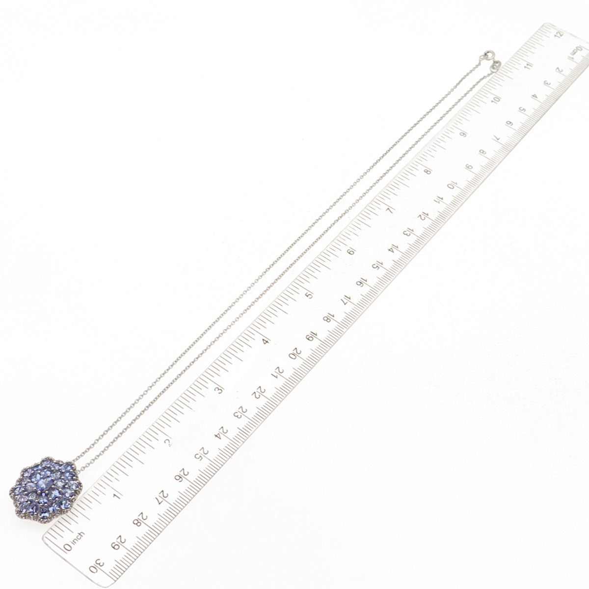 Chuck Clemency 925 Sterling Silver Real Tanzanite Cable Chain Necklace 20"