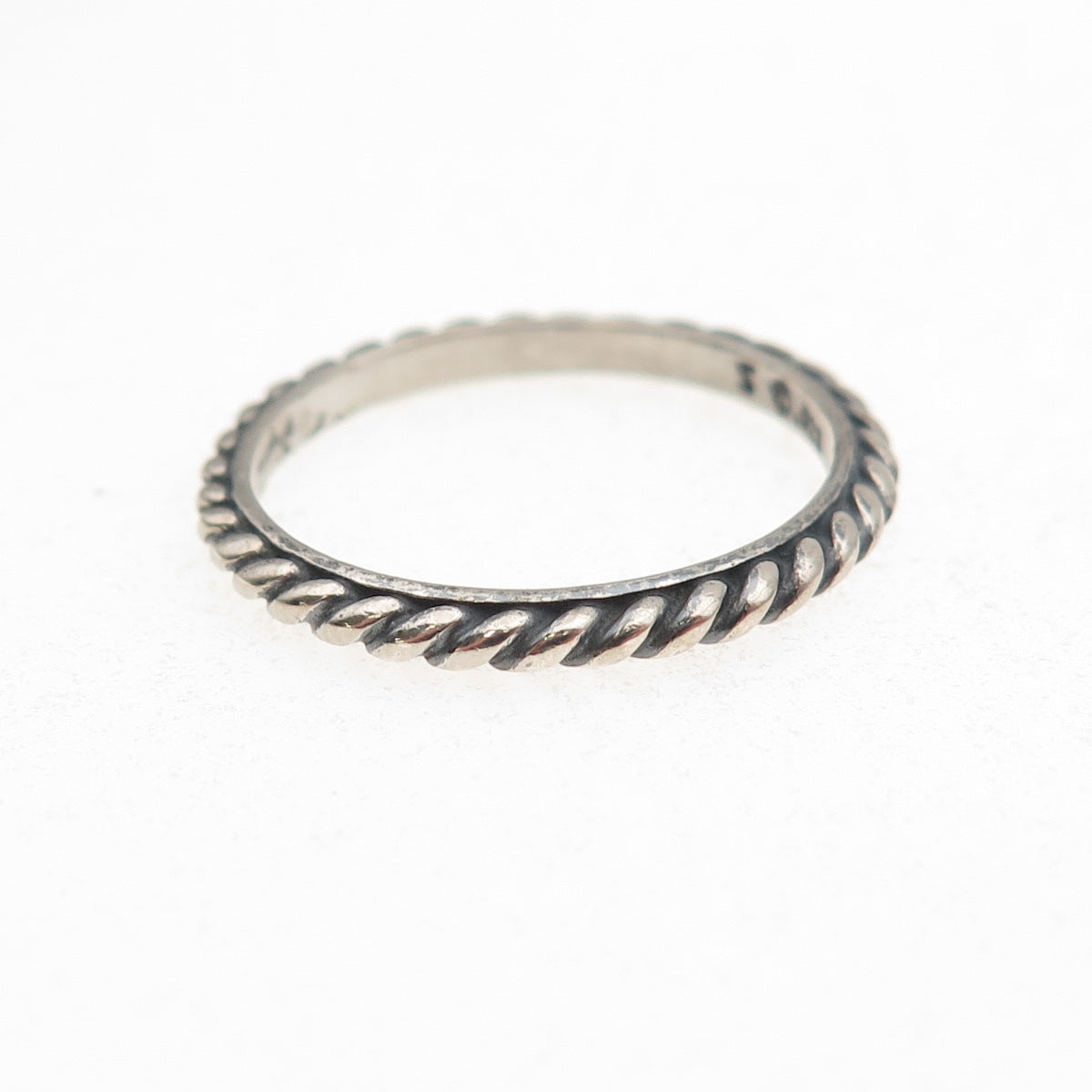 Shube 925 Sterling Silver Vintage Ribbed Stackable Band Ring Size 6.75