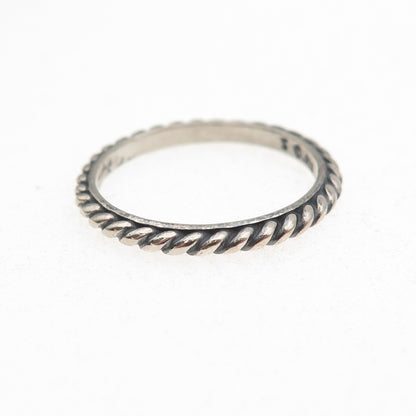 Shube 925 Sterling Silver Vintage Ribbed Stackable Band Ring Size 6.75