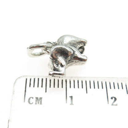 925 Sterling Silver Vintage Elephant For Good Luck 3D Pendant