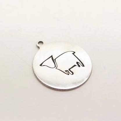 925 Sterling Silver USA Two In Town Cow Charm Pendant