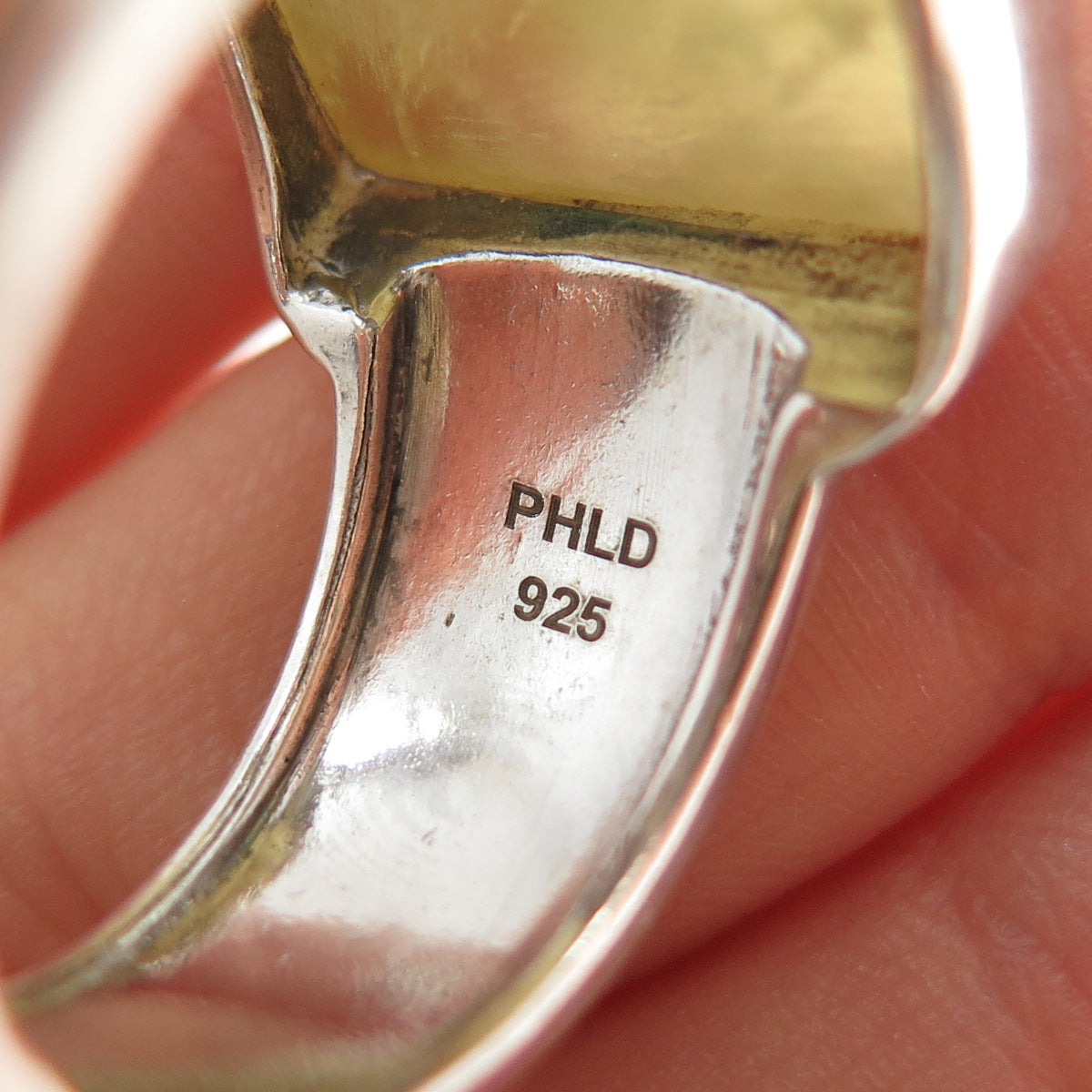 PHLD PlayHardLookDope 925 Sterling Silver Real Prehnite Ring Size 11.75