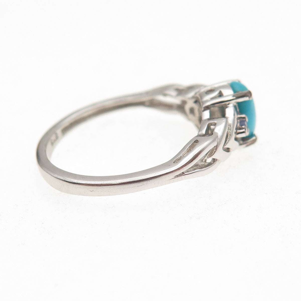Chuck Clemency 925 Sterling Silver Real Turquoise & Tanzanite Ring Size 6