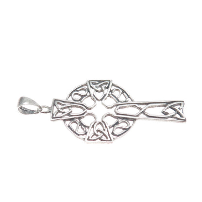925 Sterling Silver Vintage Celtic Cross Pendant
