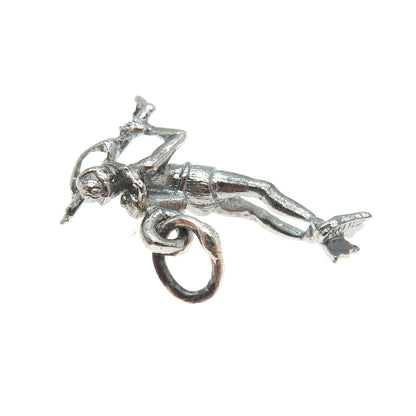 925 Sterling Silver Antique Art Deco Diver 3D Charm Pendant