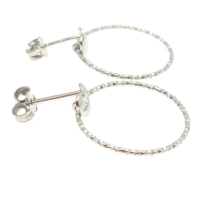 925 Sterling Silver Diamond-Cut Circle Dangling Earrings