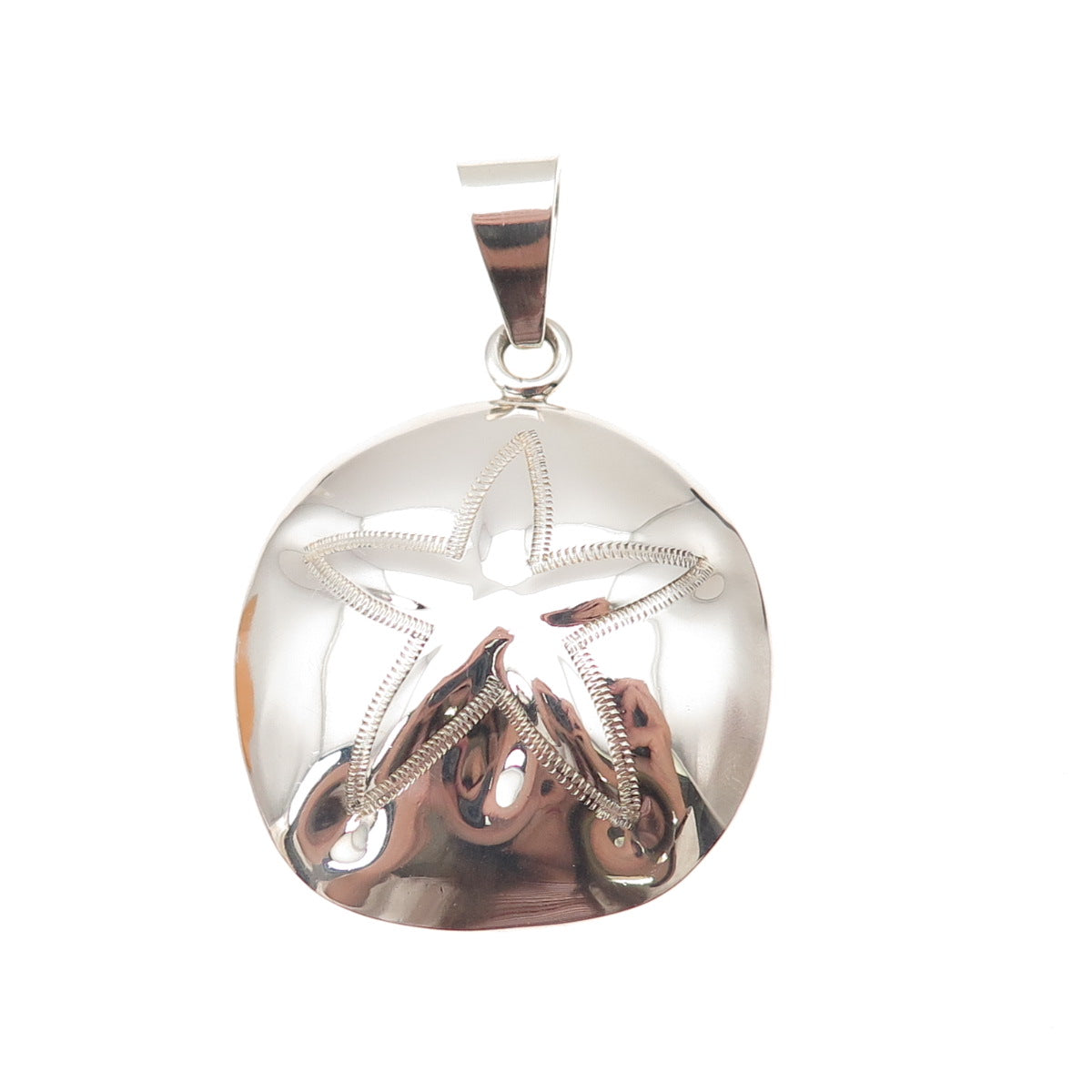 Annika Witt 925 Sterling Silver Vintage Mexico Sand Dollar Pendant