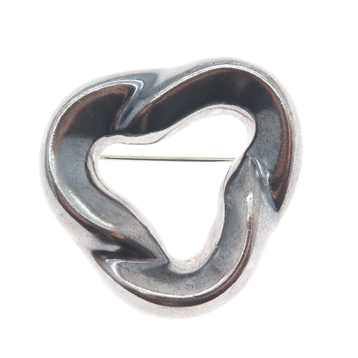 BARRA 925 Sterling Silver Vintage Trinity Oxidized Pin Brooch