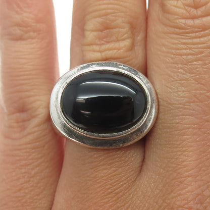 ESPO SIG Joseph Esposito 925 Sterling Silver Vintage Black Onyx Ring Size 7.75