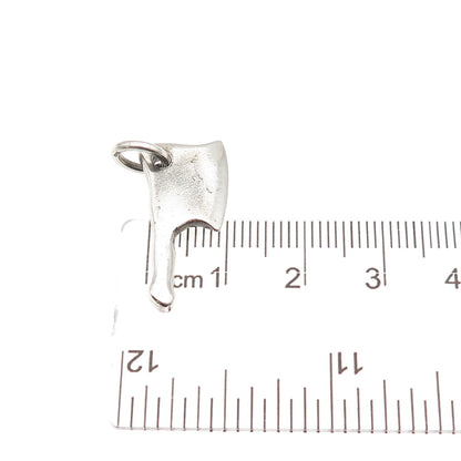 925 Sterling Silver Vintage Chef's Kitchen Knife Oxidized 3D Mini Charm Pendant