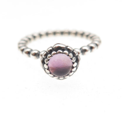 Pandora Sterling Silver Real Amethyst February Birthday Blooms Ring Size 5.25