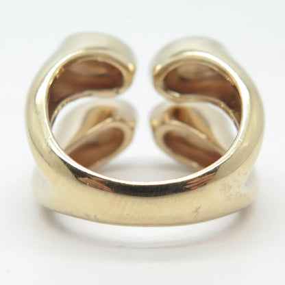 925 Sterling Silver Gold Plated Adjustable Gap Ring Size 8.75