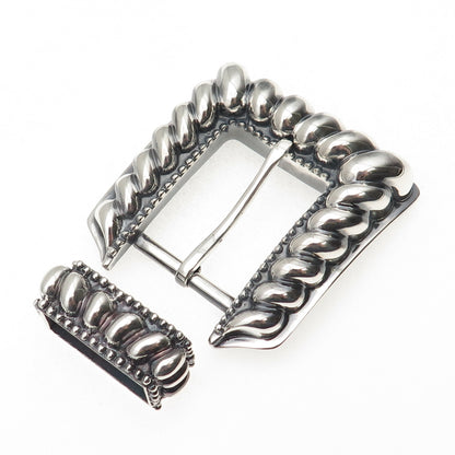 Kirk Smith Navajo Old Pawn 925 Sterling Silver Vintage Tribal Belt Loop & Buckle