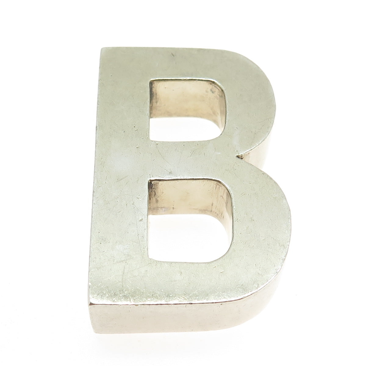 GOLDBAR 925 Sterling Silver Vintage Letter "B" Initial Slide Pendant