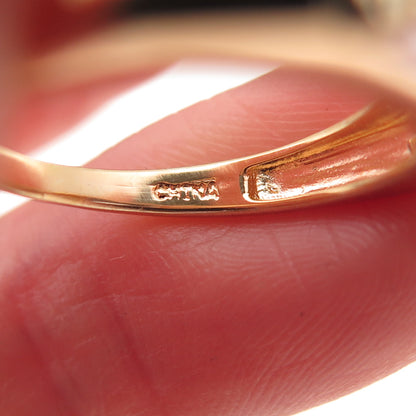 HENG NGAI 925 Sterling Silver Gold Plated Real Amethyst Ring Size 6