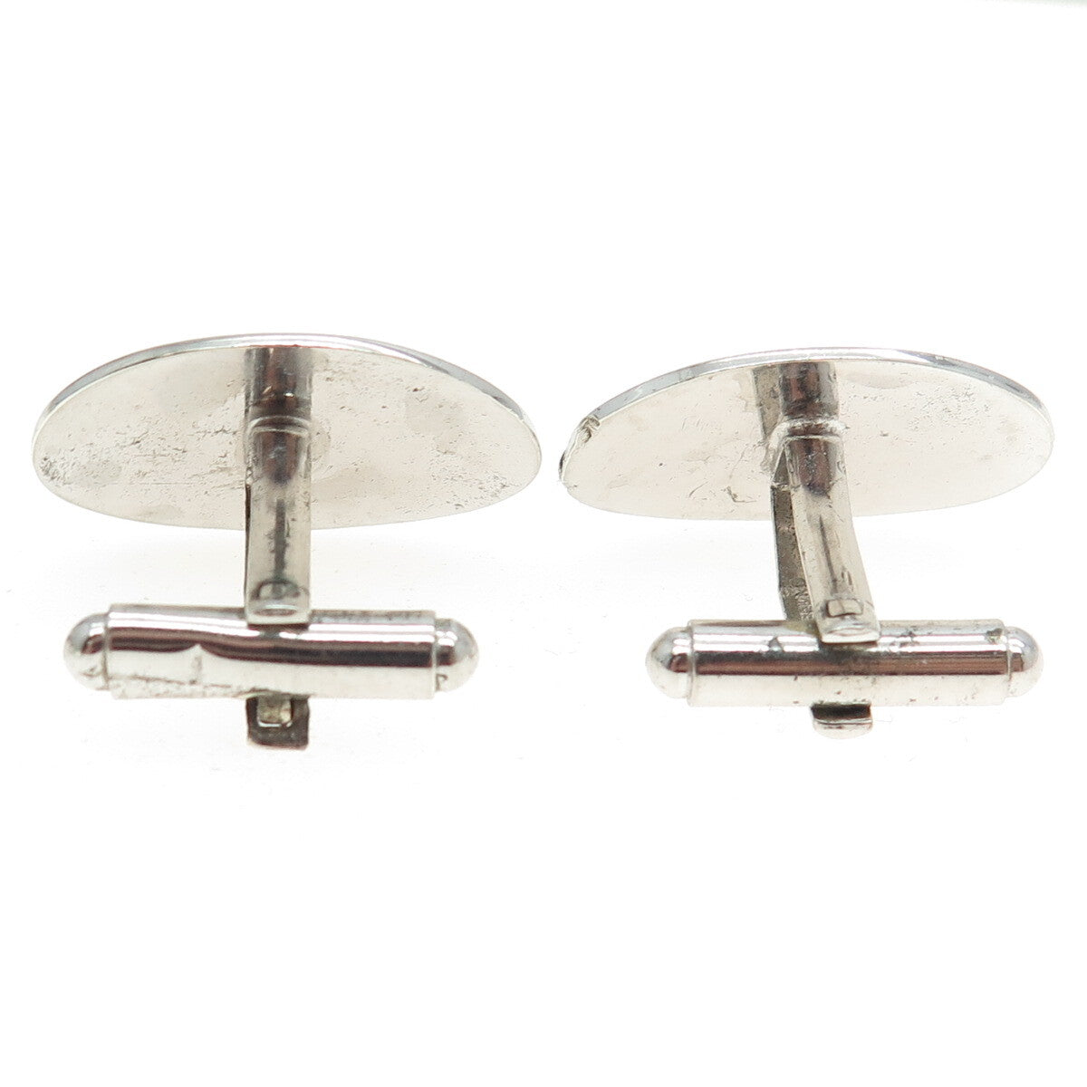 925 Sterling Silver Vintage Oval Shell Cufflinks