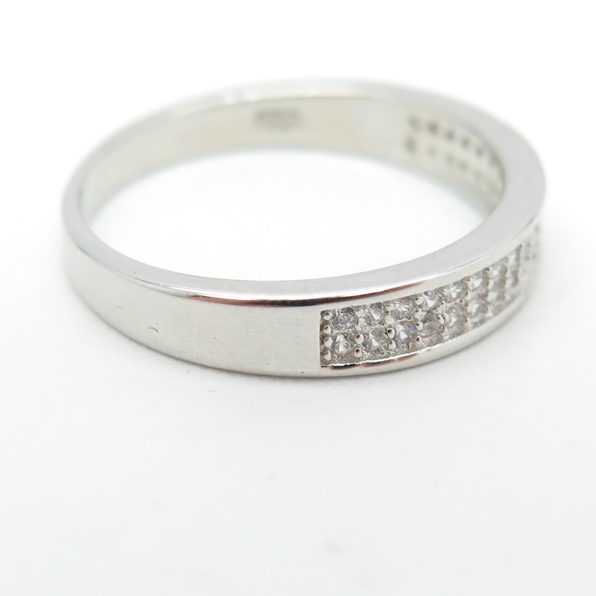 925 Sterling Silver Pave C Z Ring Size 8.75