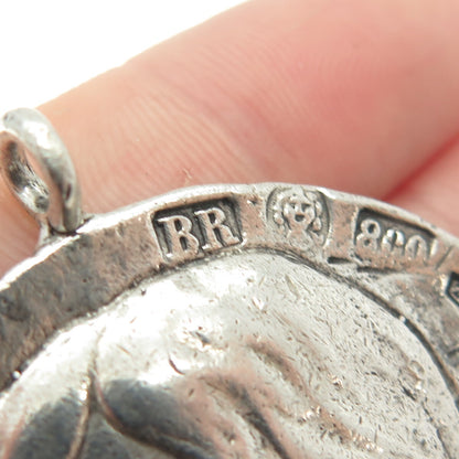 BRANDIMARTE 800 Silver Vintage Italy "Chi vuol esser lieto sia" Pendant
