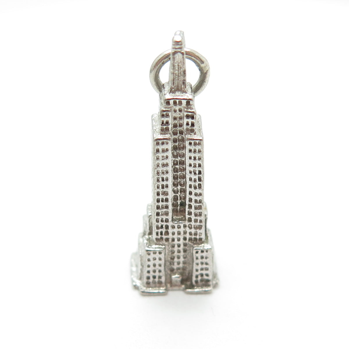 925 Sterling Silver Vintage Empire State Building 3D Charm Pendant