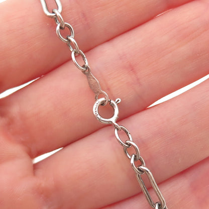 925 Sterling Silver 2-Tone Vintage Medusa Greek Coin Chain Necklace 16"