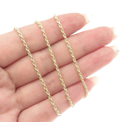 P. LUX 925 Sterling Silver Gold Plated Italy Twisted Rope Chain Necklace 24"