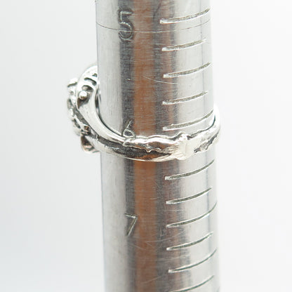 925 Sterling Silver Vintage Modernist Mesh Dome Ring Size 6.25