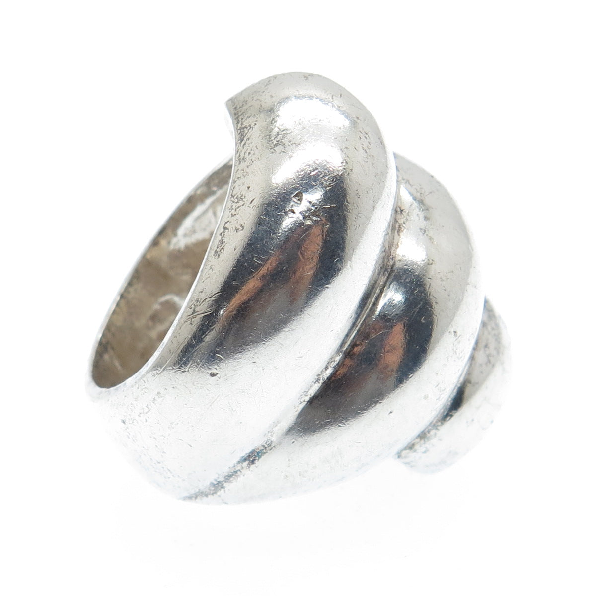 925 Sterling Silver Vintage Mexico Modernist Oxidized Ring Size 7.5