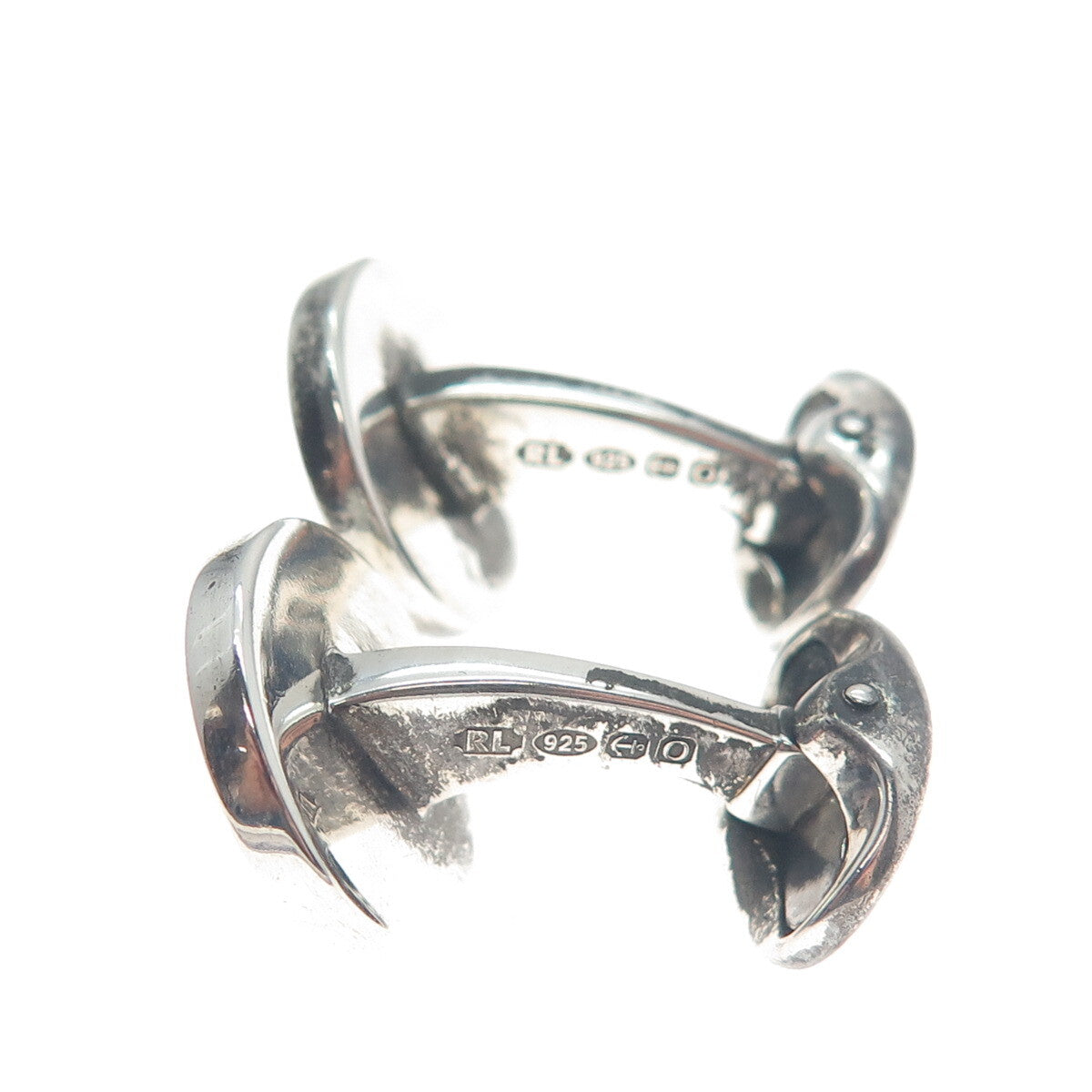 RALPH LAUREN 925 Sterling Silver Antique Birmingham "JSJ" Signet Cufflinks