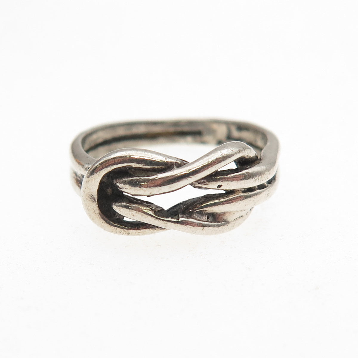 925 Sterling Silver Vintage Mariner Love Knot Oxidized Ring Size 5.25
