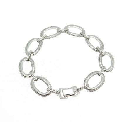 W. E. RICHARDS 925 Sterling Silver Vintage Oval Link Bracelet 7"