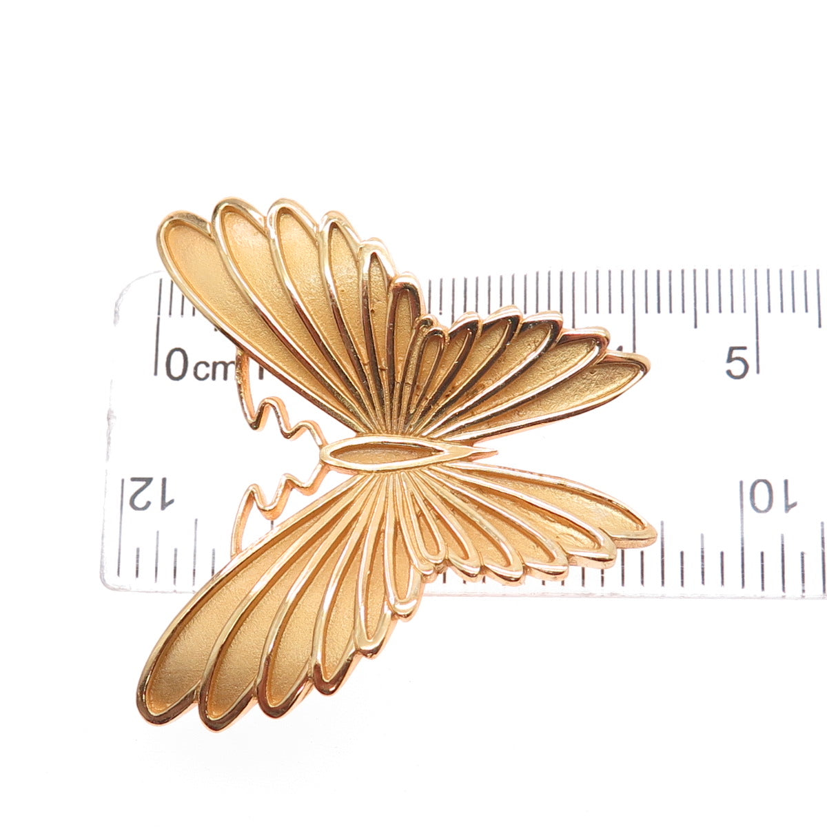 925 Sterling Silver Gold Plated Vintage Butterfly Pin Brooch