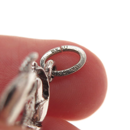 Beau 925 Sterling Silver Vintage Lobster Oxidized Charm Pendant