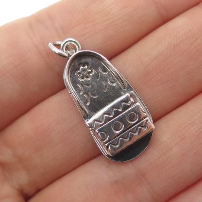 Old Pawn 925 Sterling Silver Vintage Southwestern Shoe Tribal Mini Charm Pendant