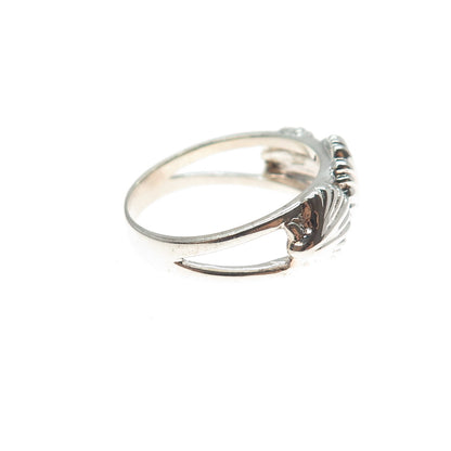 925 Sterling Silver Vintage Seashell Ring Size 7.25