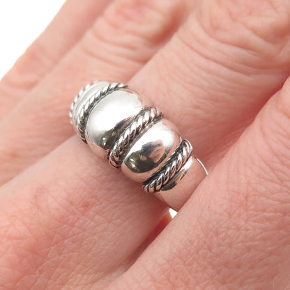 Kabana 925 Sterling Silver Vintage Modernist Oxidized Ring Size 8