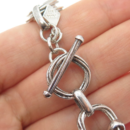 SILPADA Sterling Silver Vintage Modernist Interlocked Multi-Circle Bracelet 7.5"
