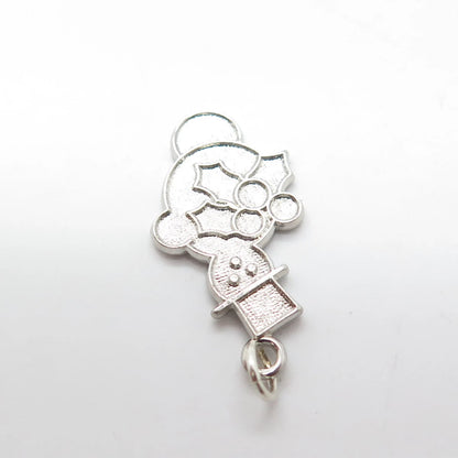 925 Sterling Silver Vintage Snowman Charm Pendant
