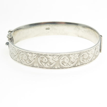 W T TOGHILL & CO Sterling Silver Vintage Birmingham 1967 Bangle Bracelet 7.25"