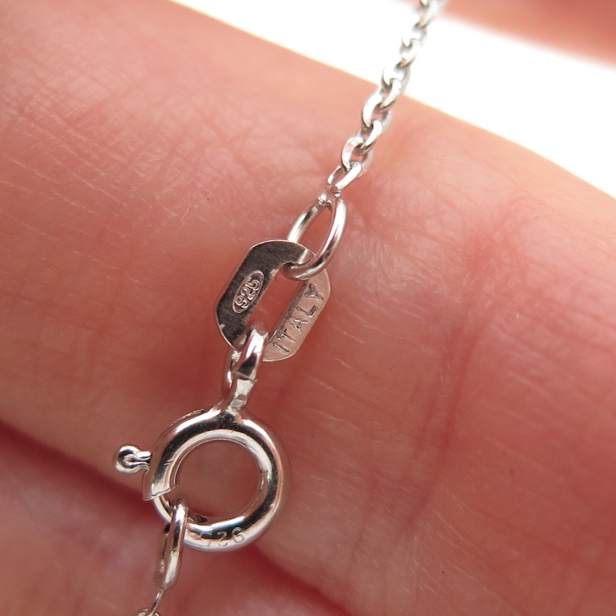 925 Sterling Silver Italy Round-Cut C Z Cross Cable Chain Necklace 16"