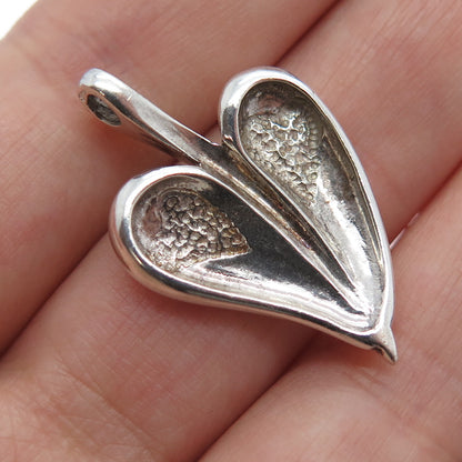 925 Sterling Silver Vintage Lotus Leaf Oxidized Pendant