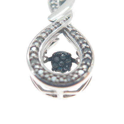 925 Sterling Silver Real White Diamond Infinity Slide Pendant
