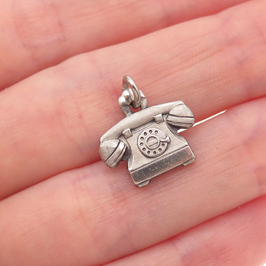 O.C. Tanner Sterling Silver Antique Art Deco Retro Rotary Phone Charm Pendant