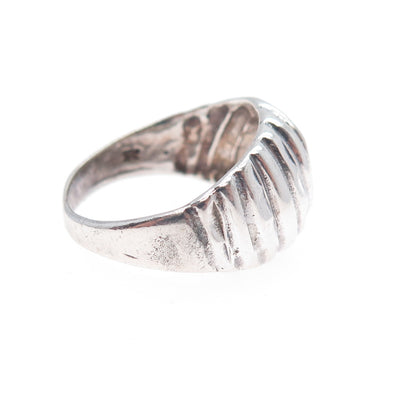 925 Sterling Silver Vintage Modernist Yin Yang Ring Size 6.25