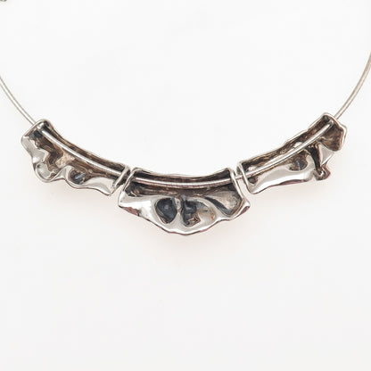 HAGIT GORALI 925 Sterling Silver Vintage Israel Modernist Chain Necklace 16-20"