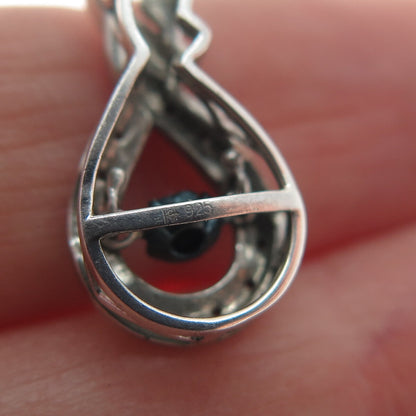 925 Sterling Silver Real White Diamond Infinity Slide Pendant