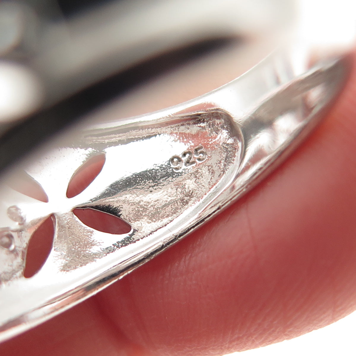 RJ GRAZIANO 925 Sterling Silver Real Round-Cut Diamond Floral Ring Size 10