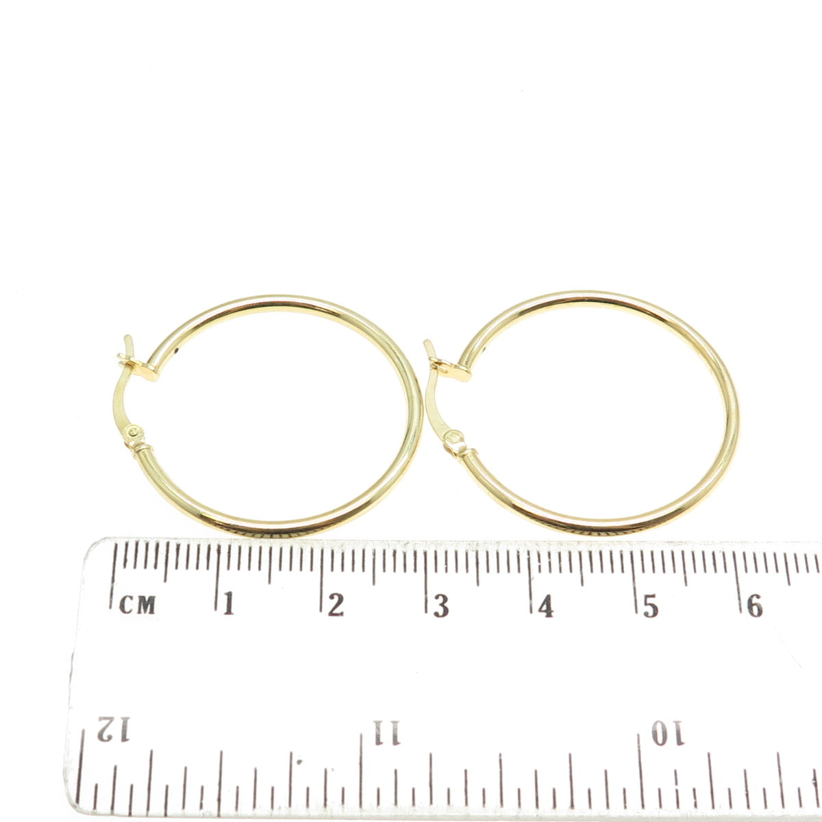 925 Sterling Silver Gold Plated Tube Hoop Earrings