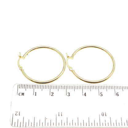 925 Sterling Silver Gold Plated Tube Hoop Earrings