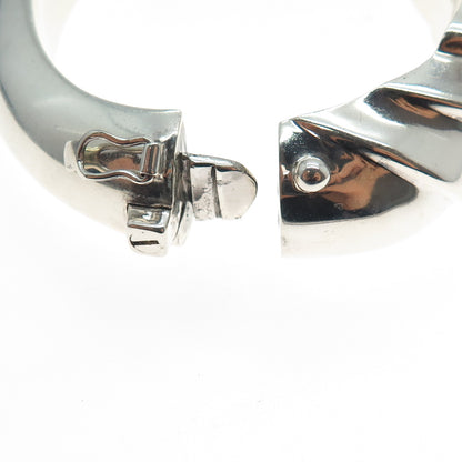BAYANIHAN 925 Sterling Silver Vintage Modernist Puffy Bangle Bracelet 6.5"