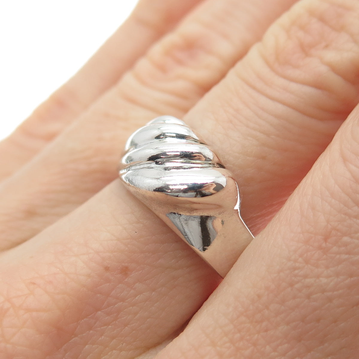 925 Sterling Silver Vintage Mexico Modernist Wing Ring Size 7.5